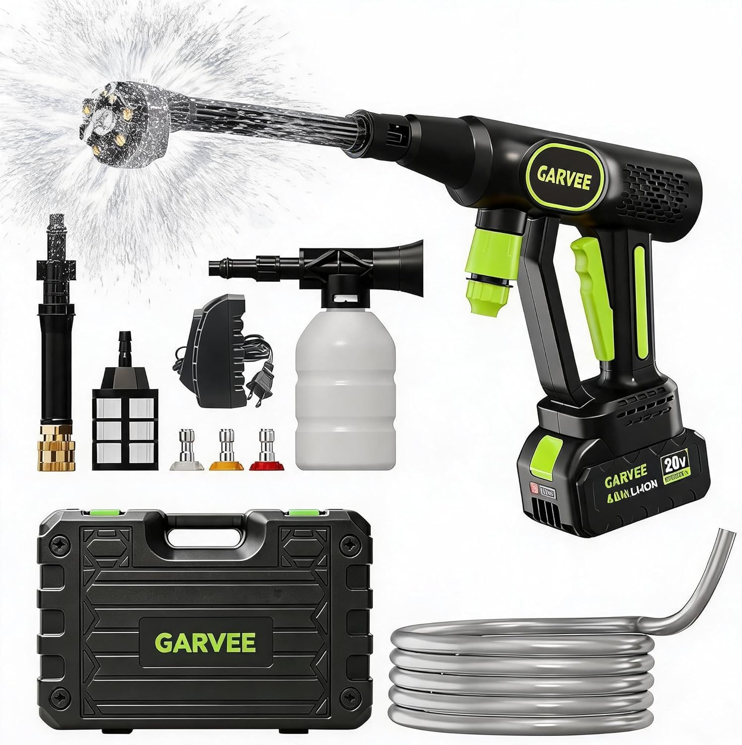 Foam Cannon Car Wash - Cordless Pressure Washer, 320 PSI 20V