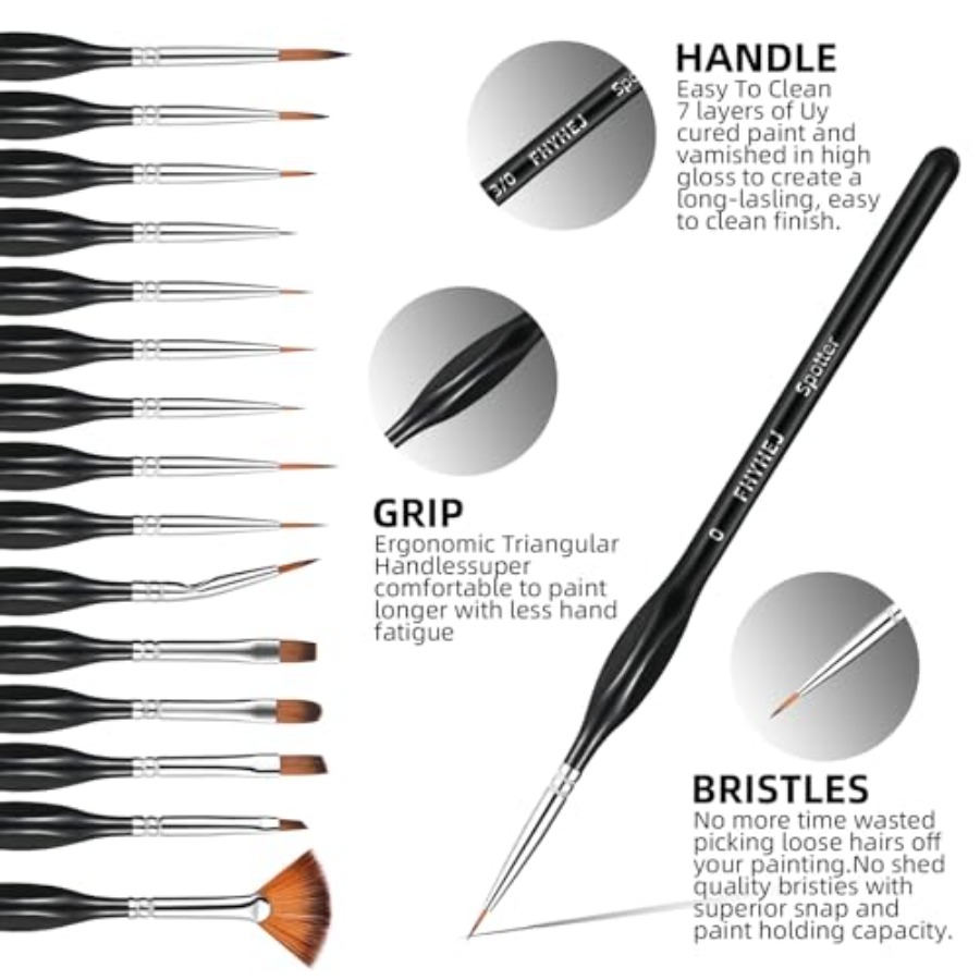 Detail Paint Brushes Set, 15PC – Detailing Brush Set recenzja i cena