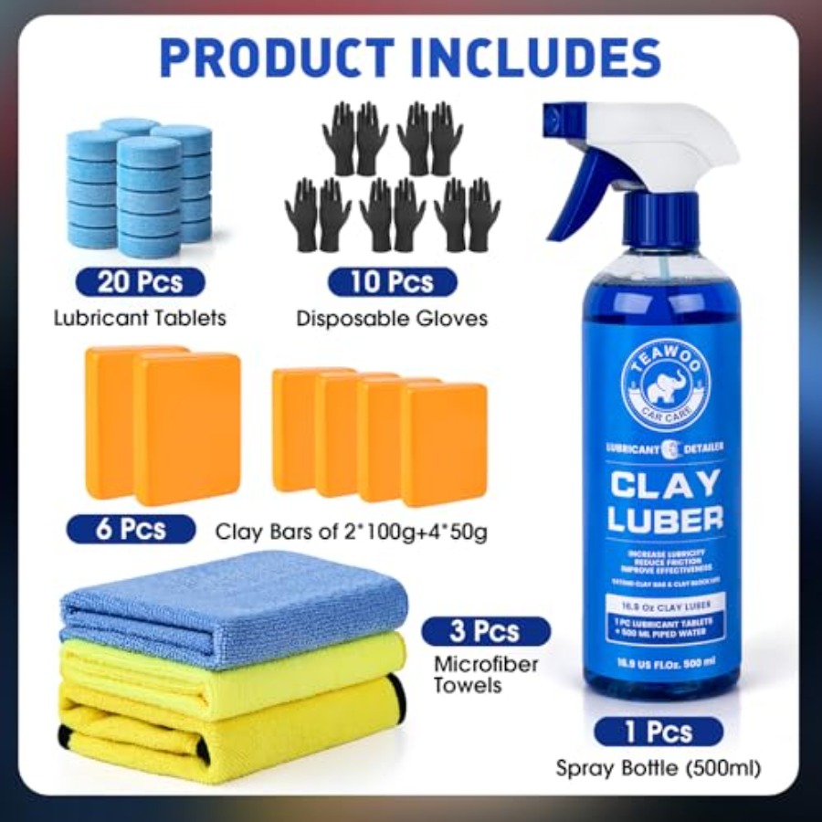 Clay Bars Kit, 6 Clay Bars and – Clay Bar Lubricant recenzja i cena