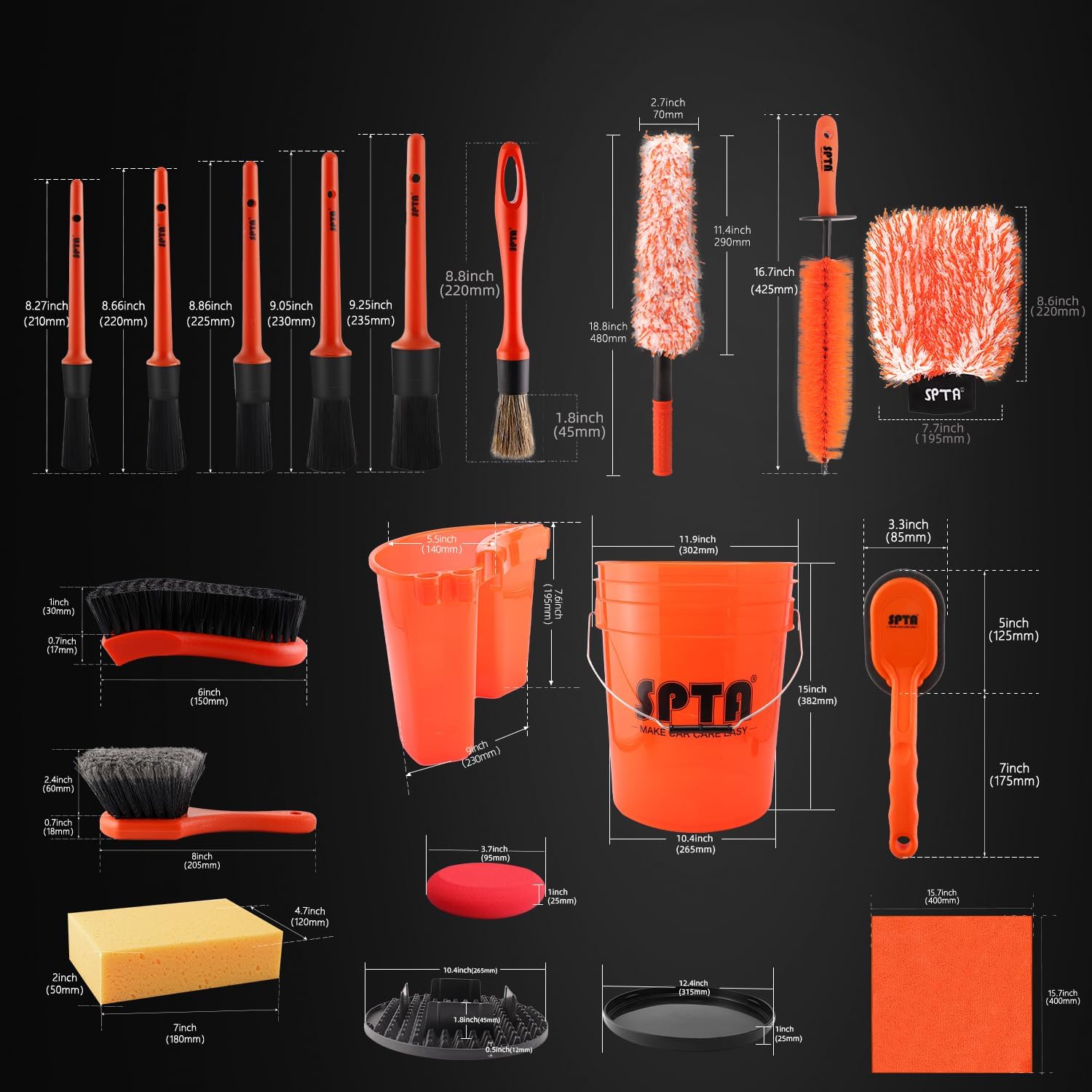 SPTA 33Pcs Car Wash 20L Bucket – Interior Detailing Kit recenzja i cena
