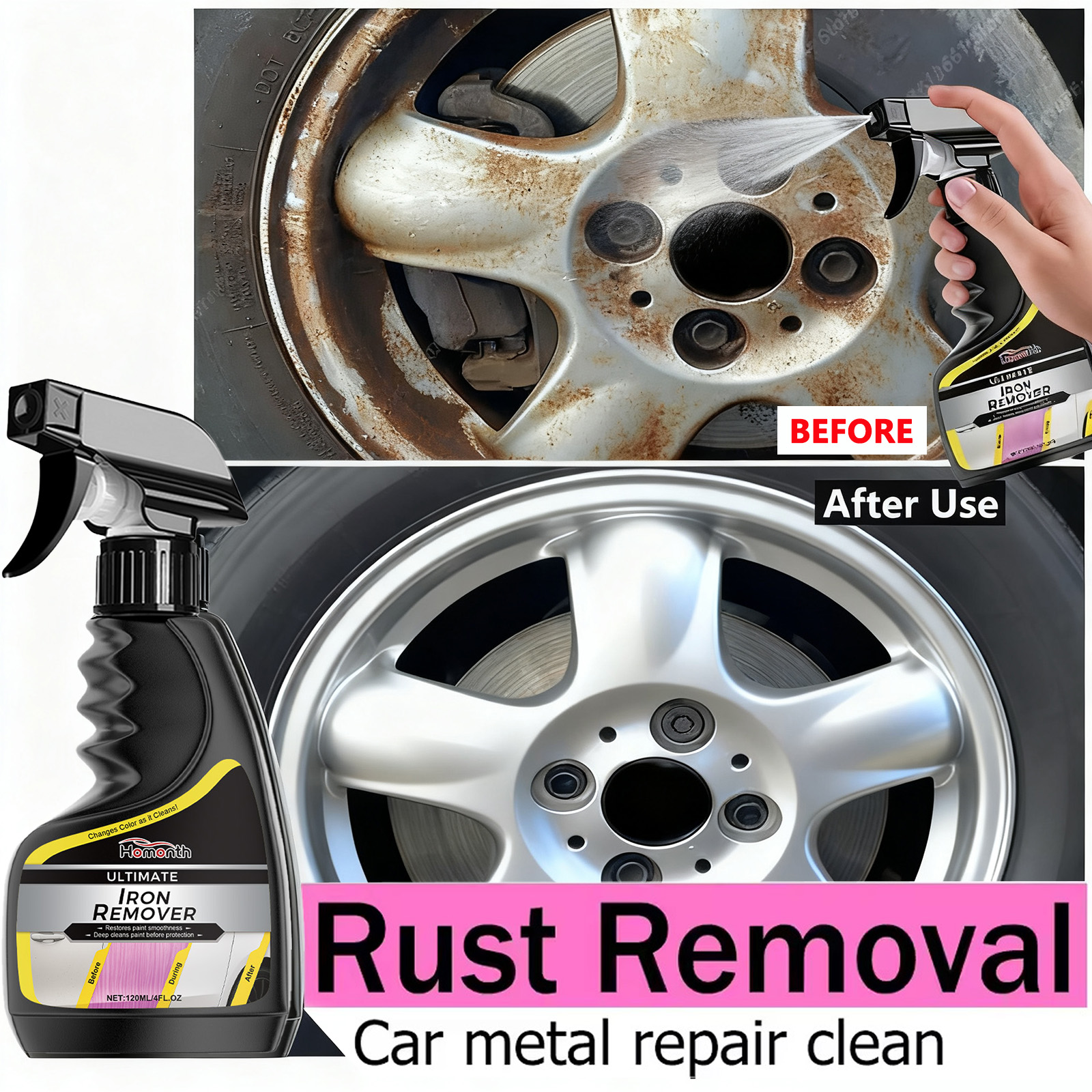 Car Wheel Cleaner Rust Remover – Wheel Cleaner Alloy recenzja i cena