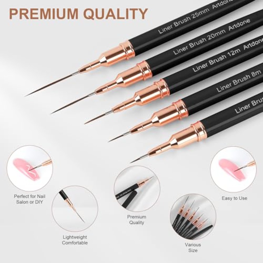 Metallic Nail Art Pens, Liner  – Detailing Brush Set recenzja i cena