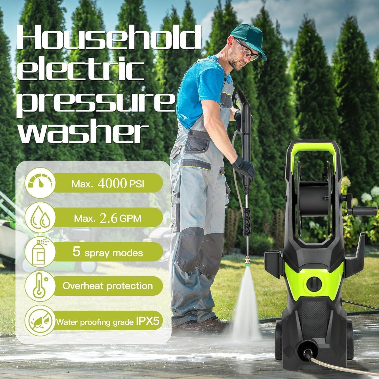 4000PSI Electric Pressure Wash – Pressure Washer Foam Gun recenzja i cena