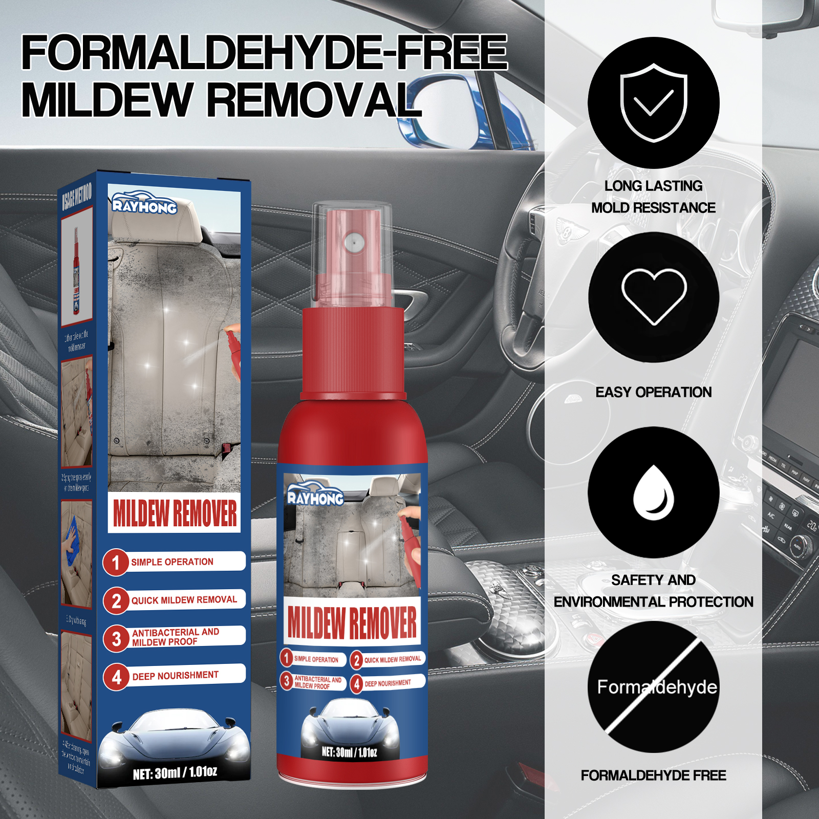 Car Mildew Remover Spray Multi – Seat Cleaner Fabric recenzja i cena